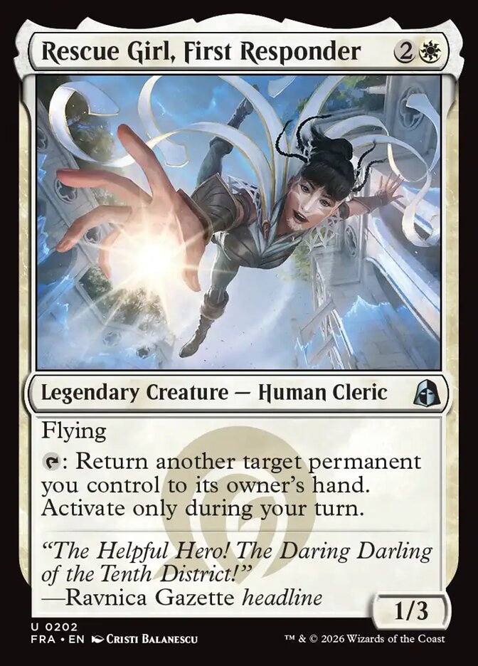 MTG Card Title: Rescue Girl, First Responder FRA/202