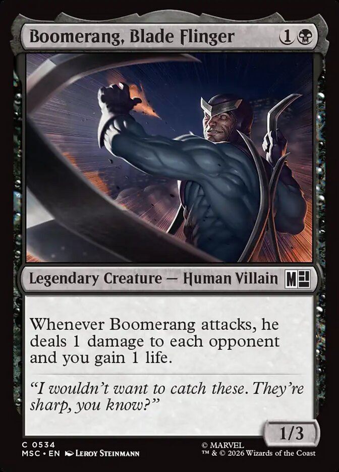 MTG Card Title: Boomerang, Blade Flinger MSC/534