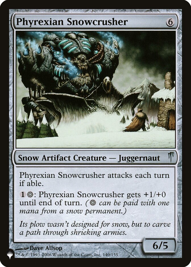 MTG Card Title: Phyrexian Snowcrusher PLST/CSP-140