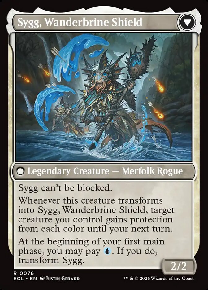 Sygg, Wanderwine Wisdom // Sygg, Wanderbrine Shield ECL/76