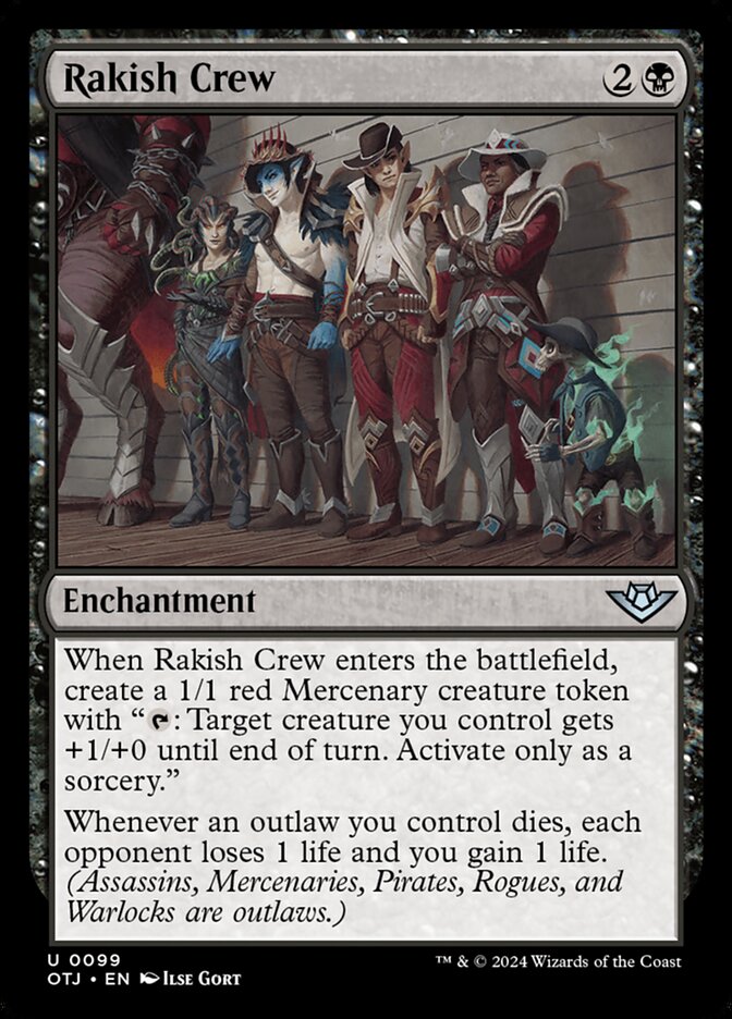 MTG Card Title: Rakish Crew OTJ/99