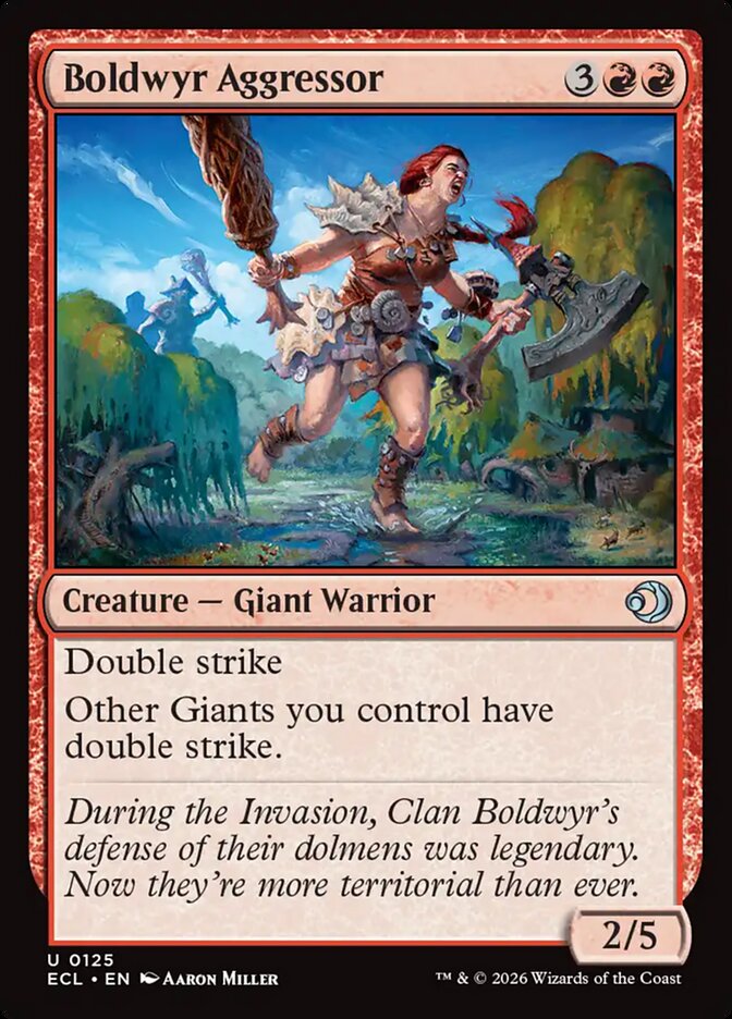 MTG Card Title: Boldwyr Aggressor ECL/125