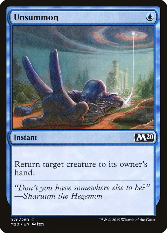 MTG Card Title: Unsummon M20/78