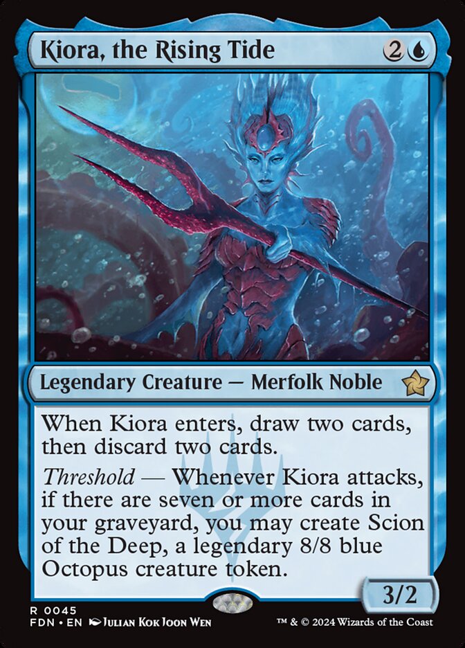 MTG Card Title: Kiora, the Rising Tide FDN/45