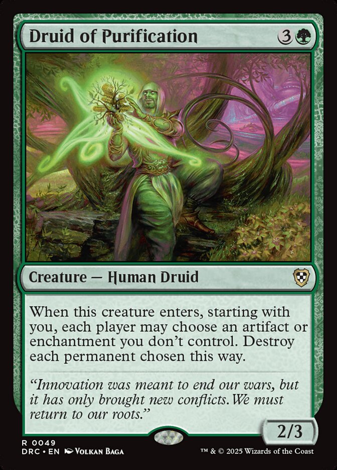 MTG Card Title: Druid of Purification DRC/49