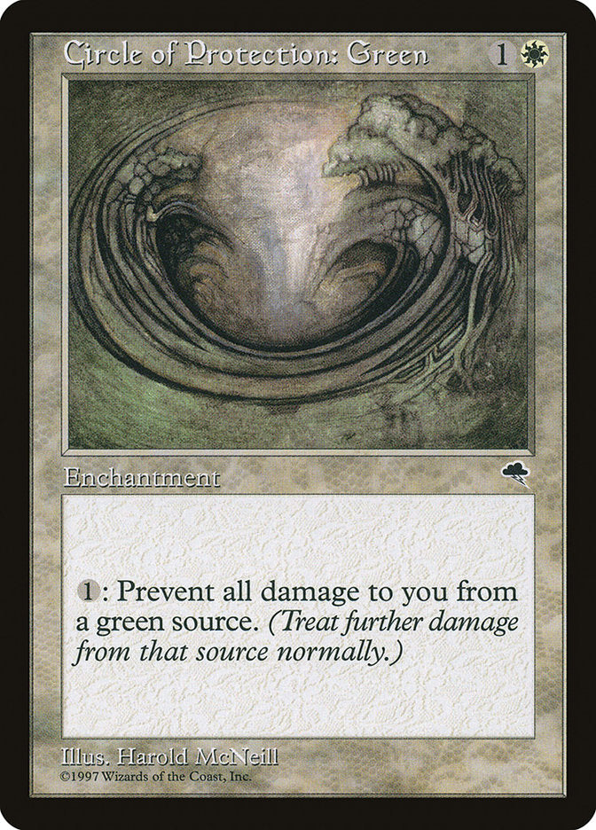 MTG Card Title: Circle of Protection: Green TMP/10