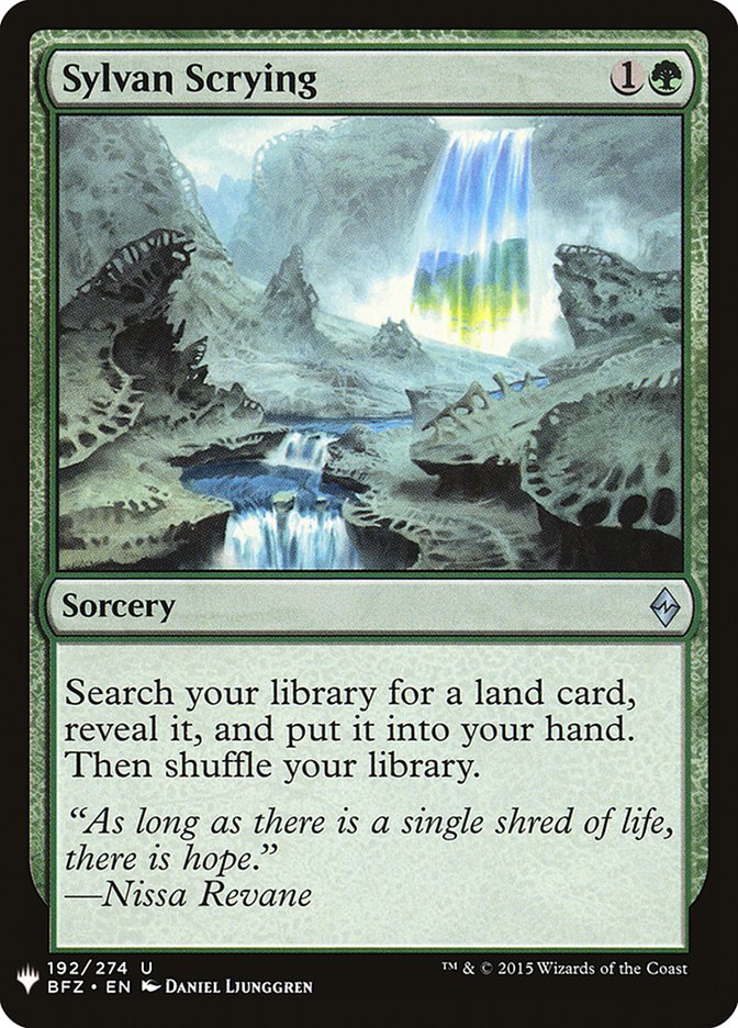 MTG Card Title: Sylvan Scrying PLST/BFZ-192