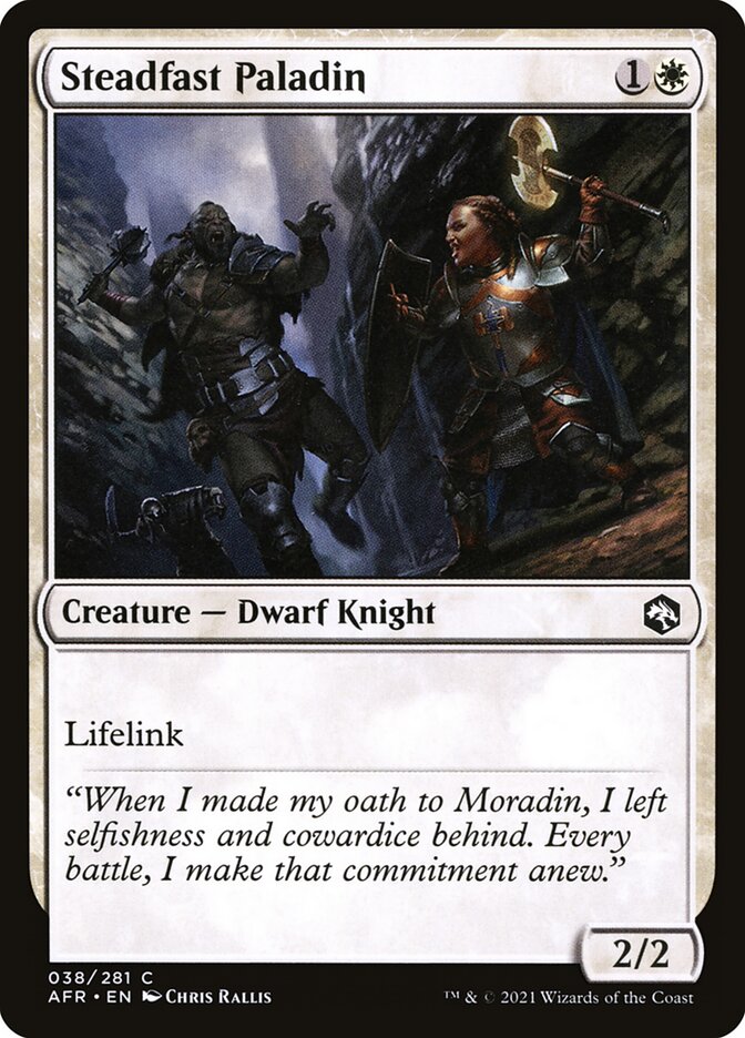 MTG Card Title: Steadfast Paladin AFR/38