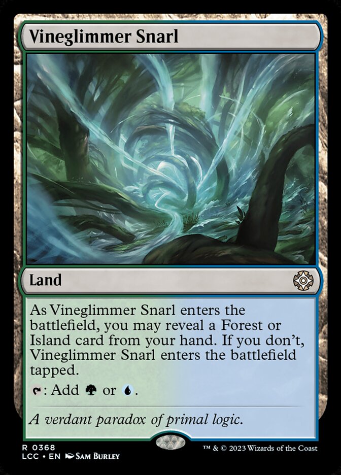 MTG Card Title: Vineglimmer Snarl LCC/368