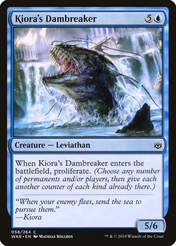 MTG Card Title: Kiora's Dambreaker WAR/58