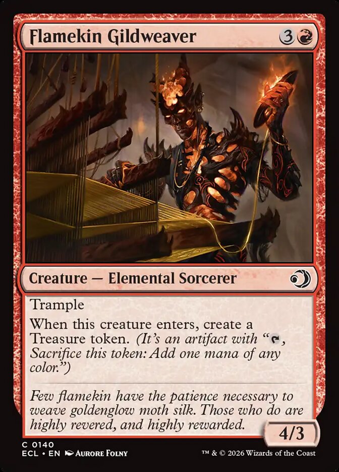 MTG Card Title: Flamekin Gildweaver ECL/140
