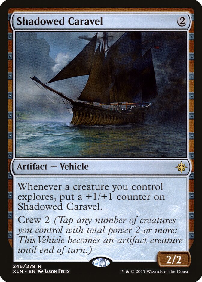 MTG Card Title: Shadowed Caravel XLN/246