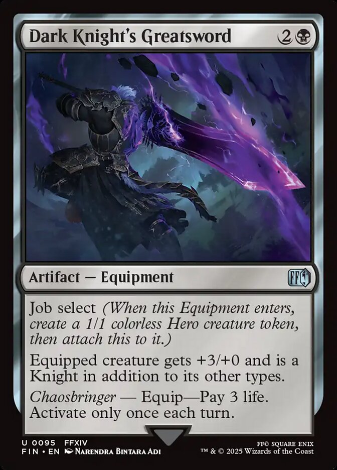 MTG Card Title: Dark Knight's Greatsword FIN/95