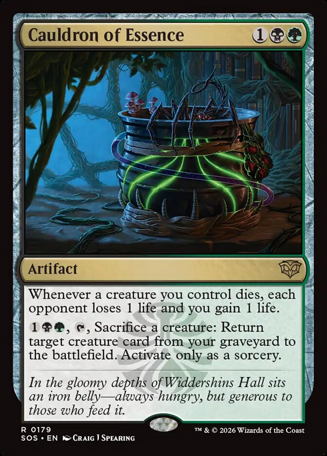 MTG Card Title: Cauldron of Essence SOS/179