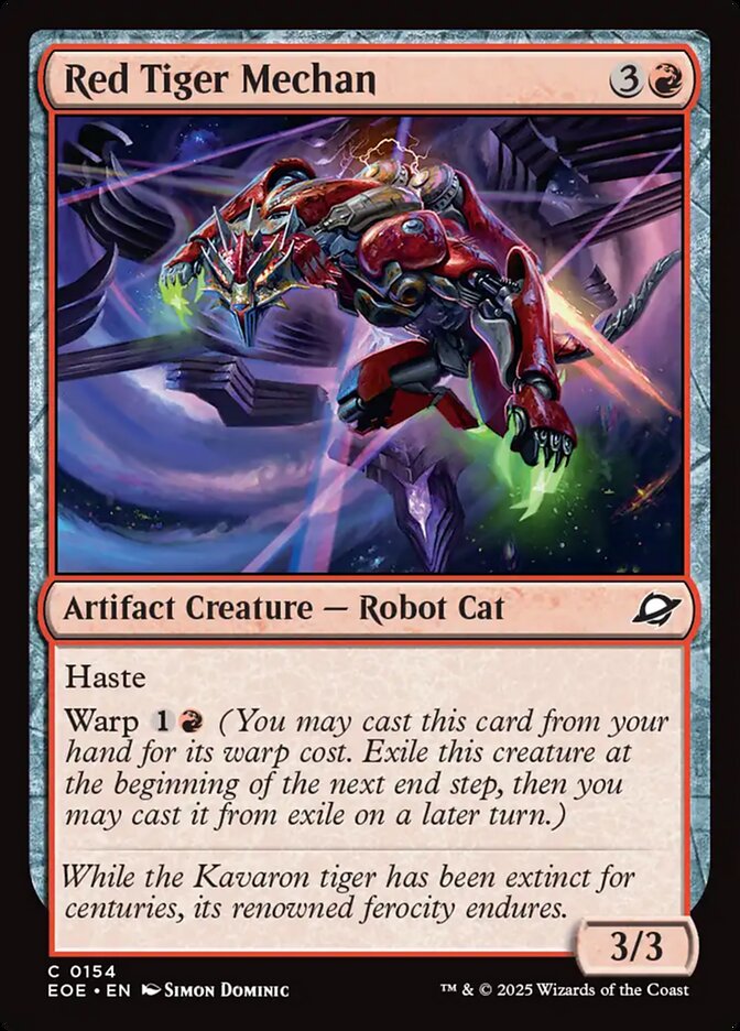 MTG Card Title: Red Tiger Mechan EOE/154