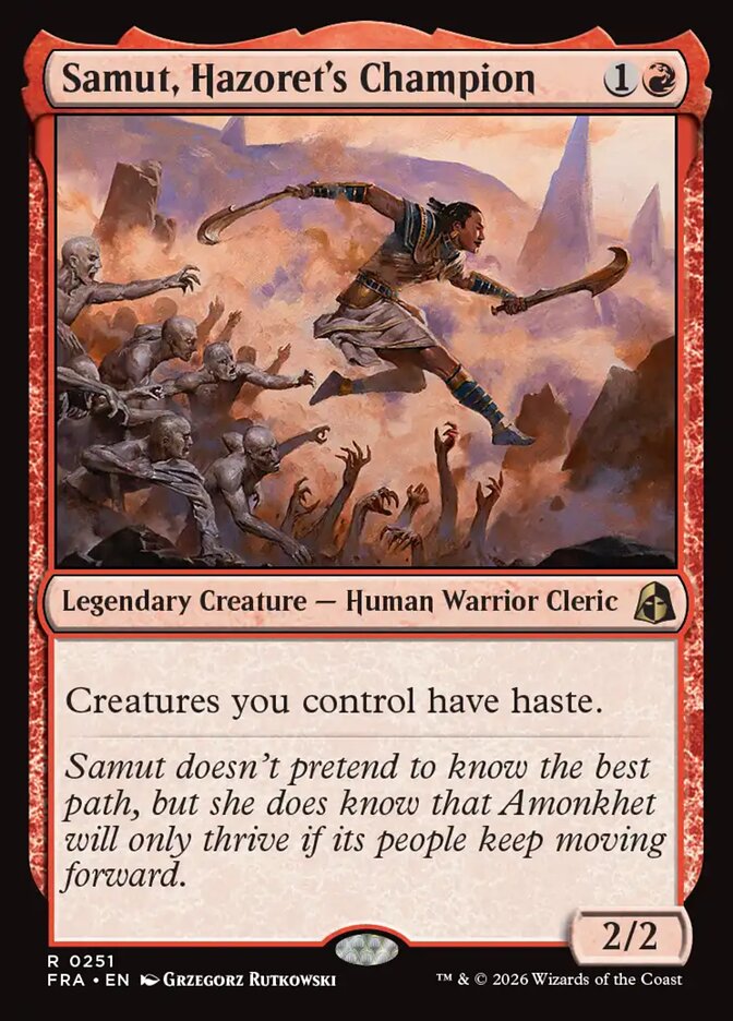 MTG Card Title: Samut, Hazoret's Champion FRA/251