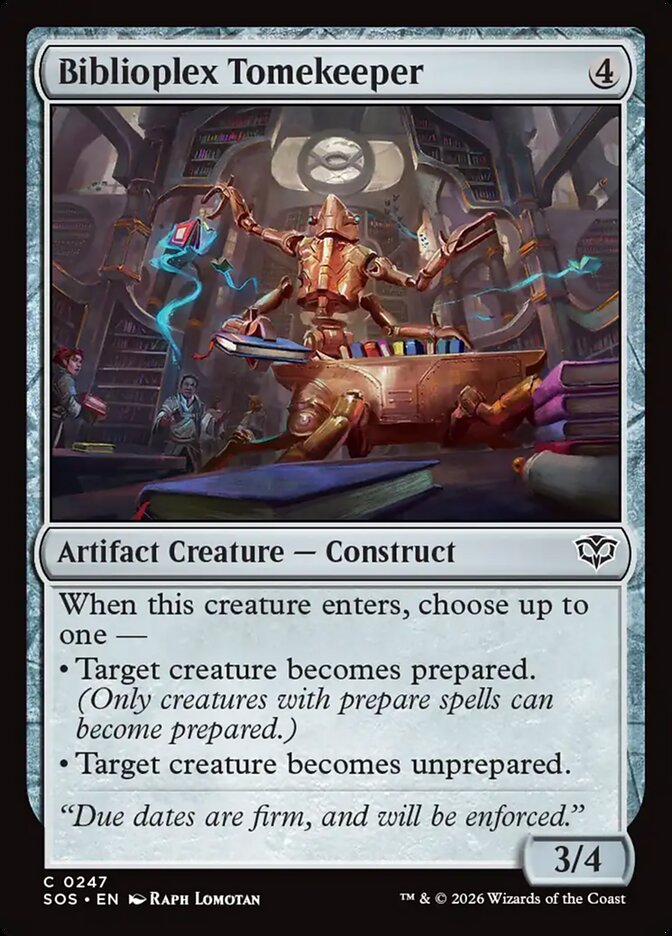 MTG Card Title: Biblioplex Tomekeeper SOS/247