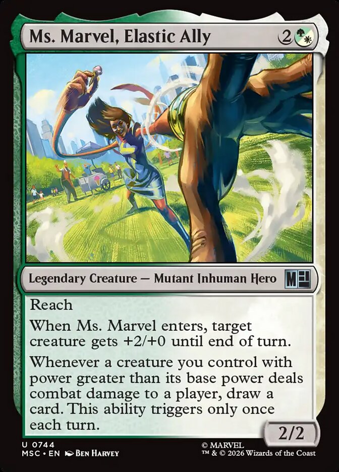 MTG Card Title: Ms. Marvel, Elastic Ally MSC/744