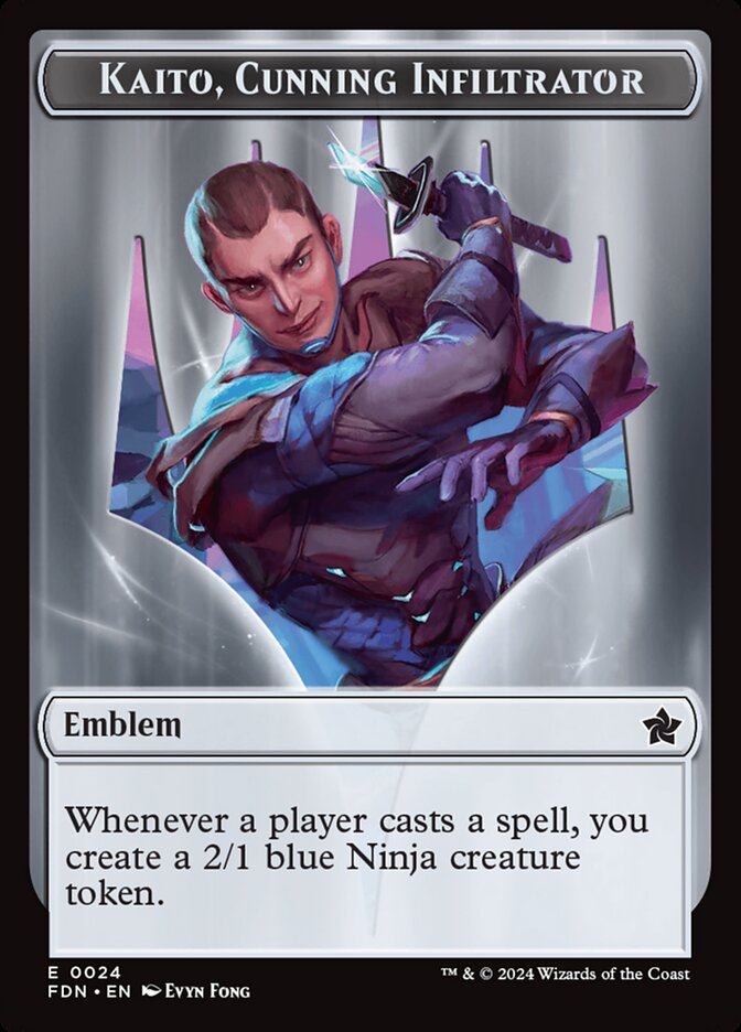 MTG Card Title: Kaito, Cunning Infiltrator Emblem TFDN/24