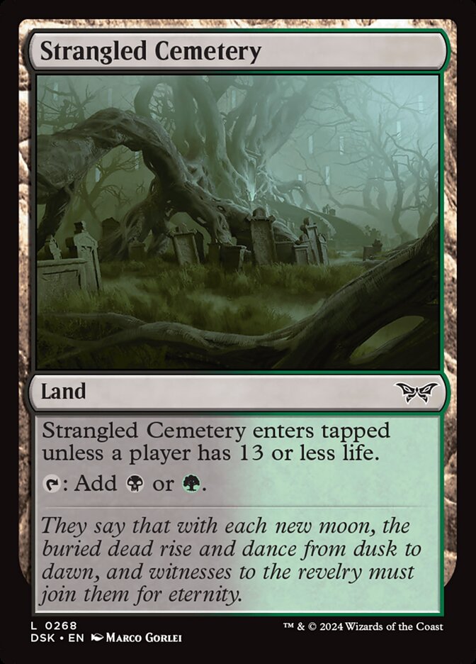 MTG Card Title: Strangled Cemetery DSK/268