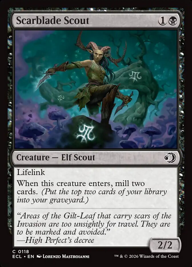 MTG Card Title: Scarblade Scout ECL/118