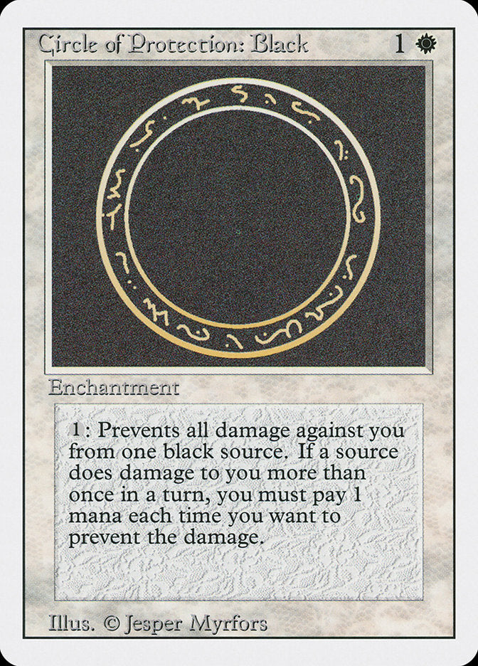 MTG Card Title: Circle of Protection: Black 3ED/9