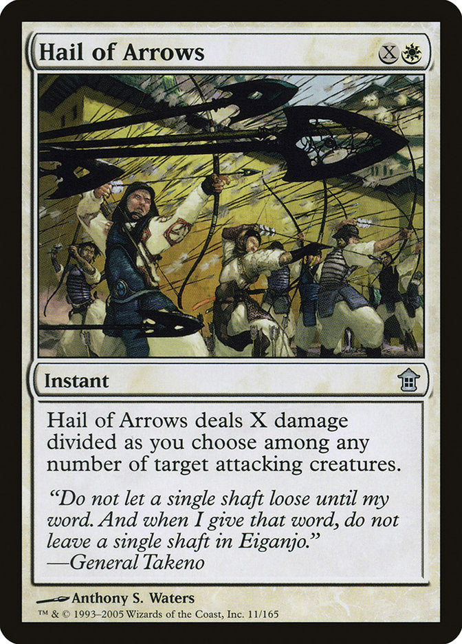 MTG Card Title: Hail of Arrows SOK/11