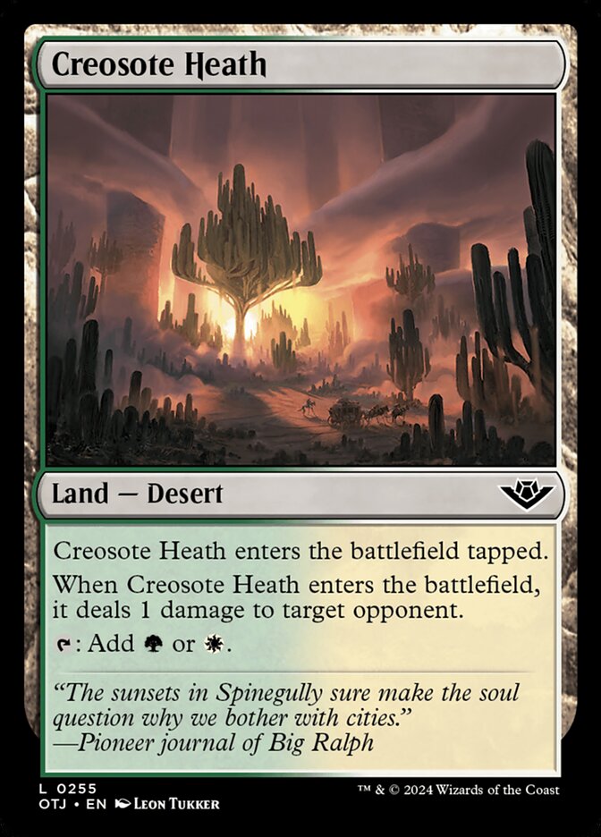 MTG Card Title: Creosote Heath OTJ/255