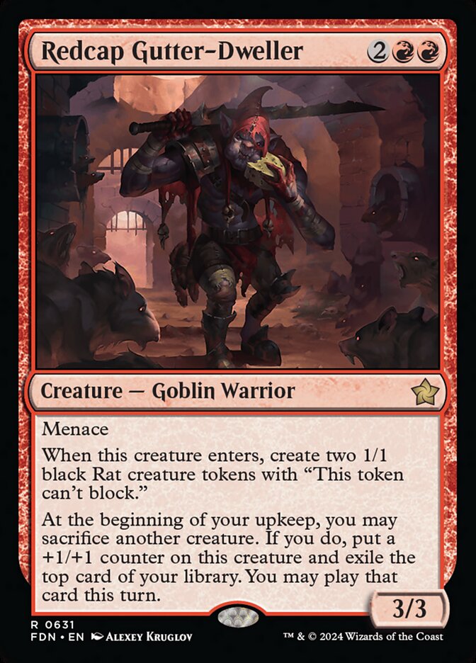 MTG Card Title: Redcap Gutter-Dweller FDN/631