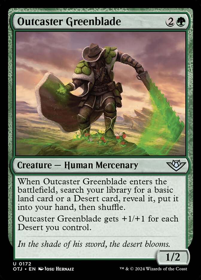 MTG Card Title: Outcaster Greenblade OTJ/172