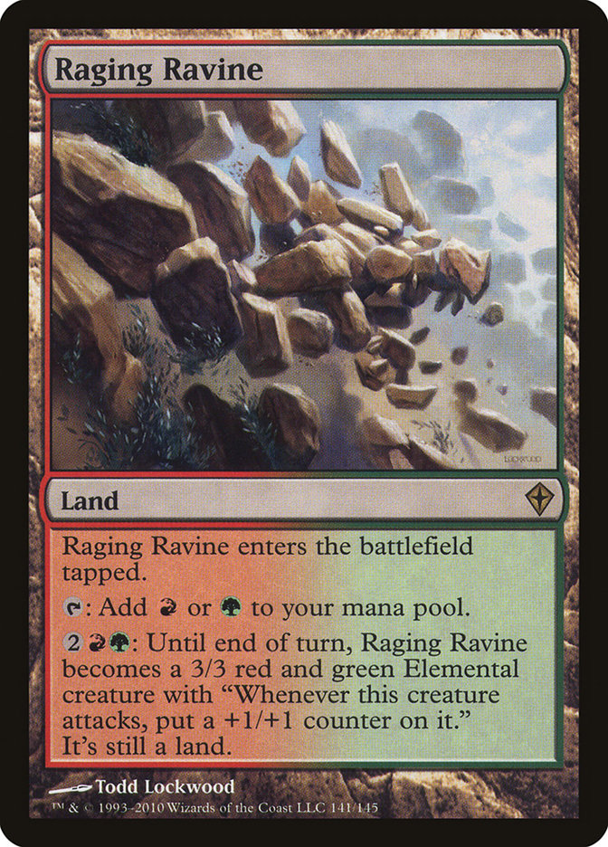 MTG Card Title: Raging Ravine WWK/141