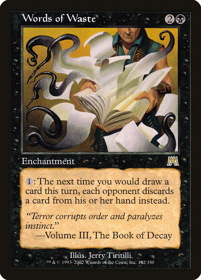 MTG Card Title: Words of Waste ONS/182