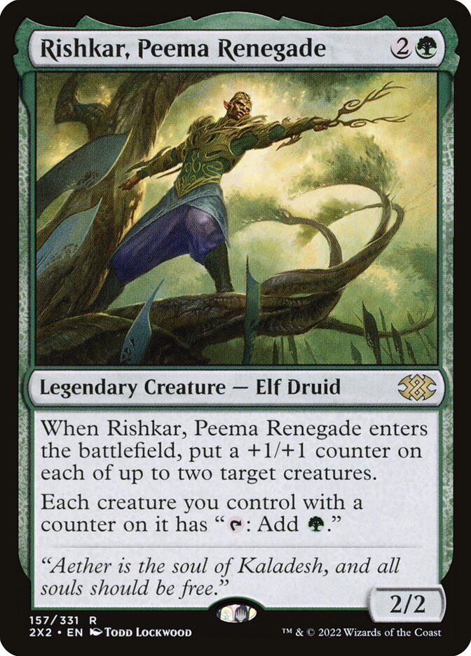 MTG Card Title: Rishkar, Peema Renegade 2X2/157