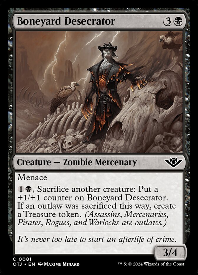 MTG Card Title: Boneyard Desecrator OTJ/81