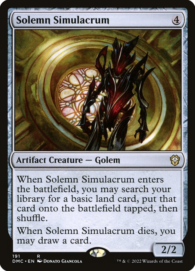 MTG Card Title: Solemn Simulacrum DMC/191