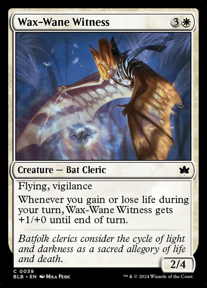 MTG Card Title: Wax-Wane Witness BLB/39