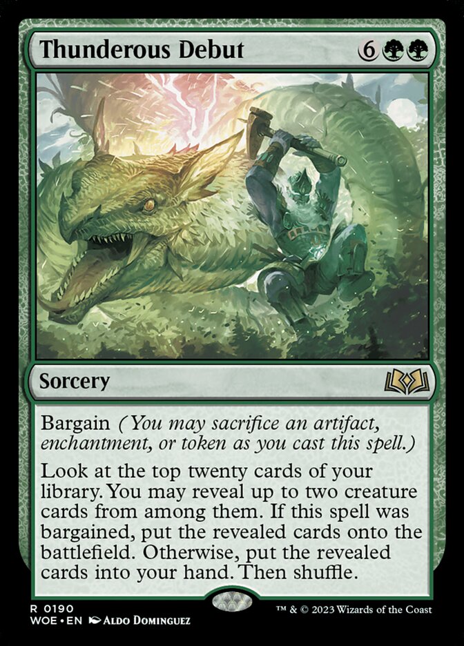 MTG Card Title: Thunderous Debut WOE/190