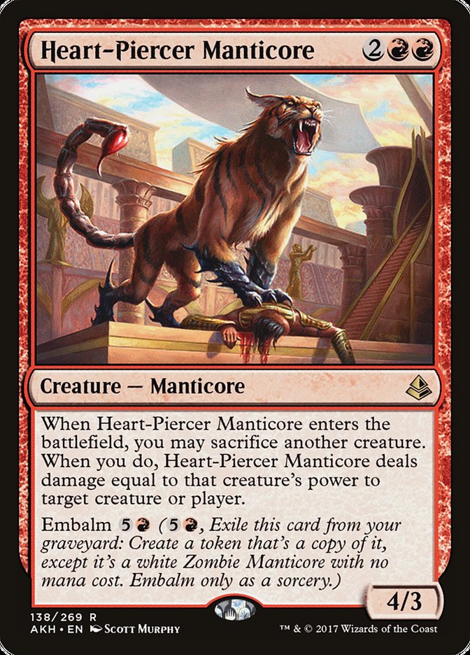 MTG Card Title: Heart-Piercer Manticore AKH/138