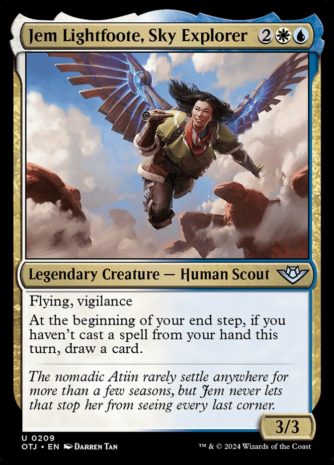 MTG Card Title: Jem Lightfoote, Sky Explorer OTJ/209