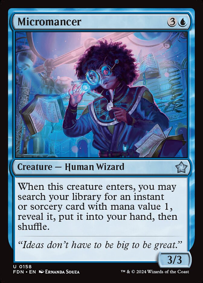 MTG Card Title: Micromancer FDN/158