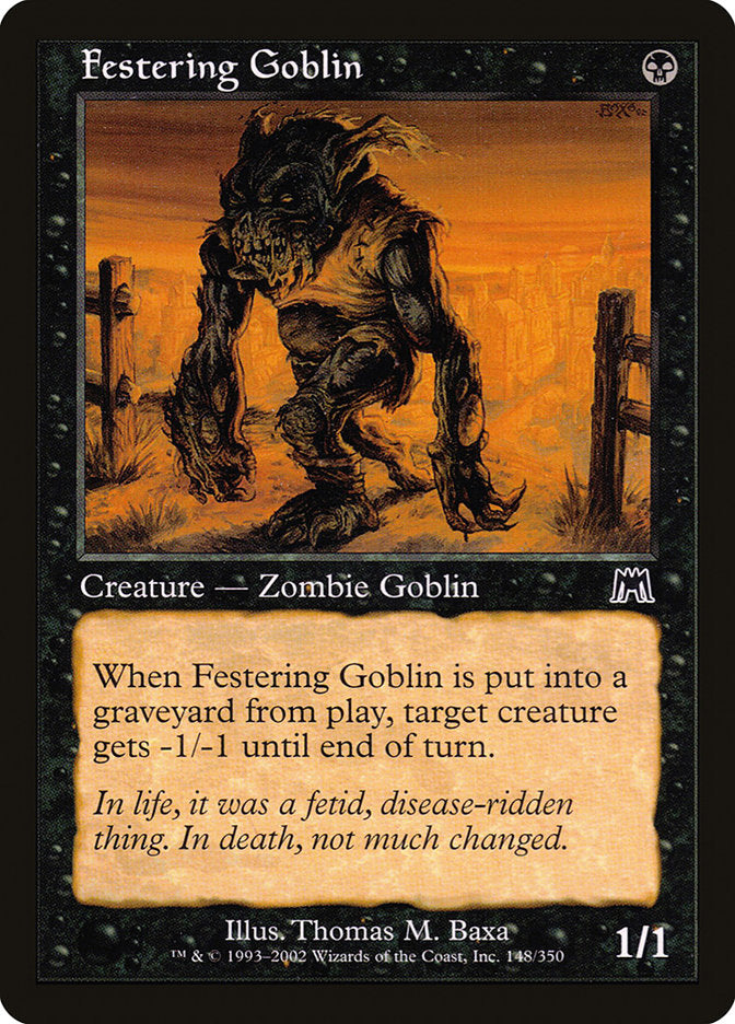 MTG Card Title: Festering Goblin ONS/148