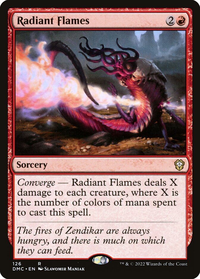 MTG Card Title: Radiant Flames DMC/126