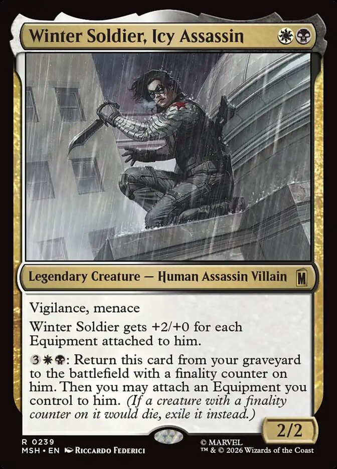 MTG Card Title: Winter Soldier, Icy Assassin MSH/239