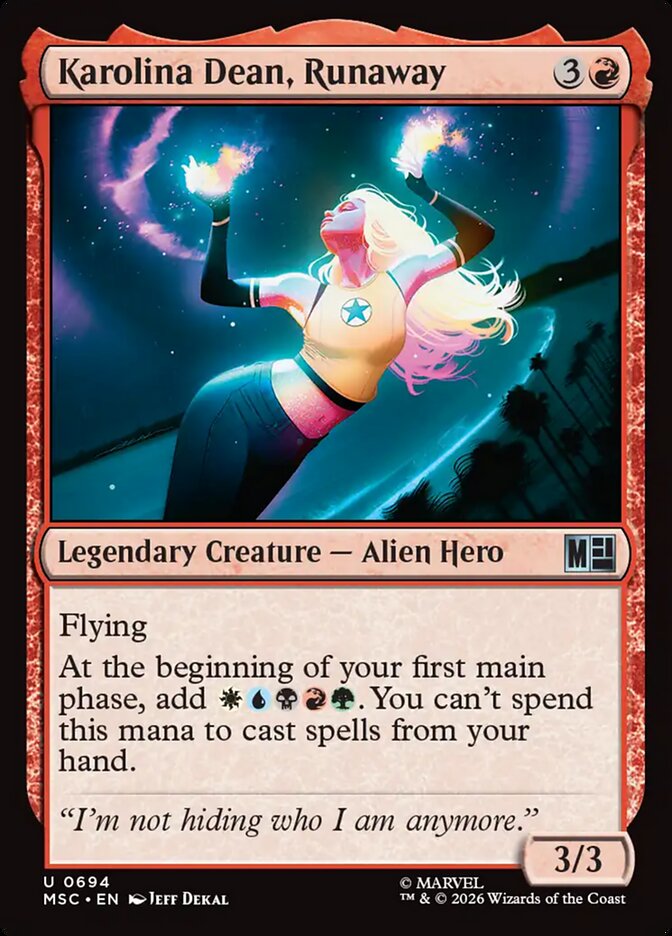 MTG Card Title: Karolina Dean, Runaway MSC/694