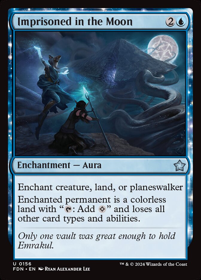 MTG Card Title: Imprisoned in the Moon FDN/156