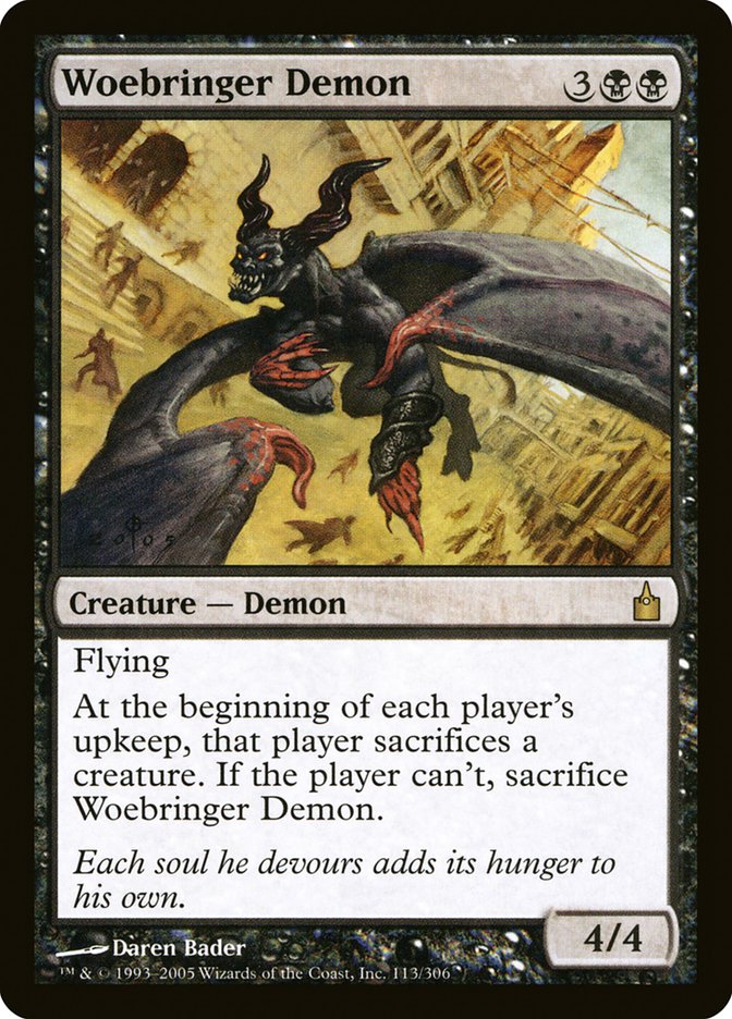 MTG Card Title: Woebringer Demon RAV/113