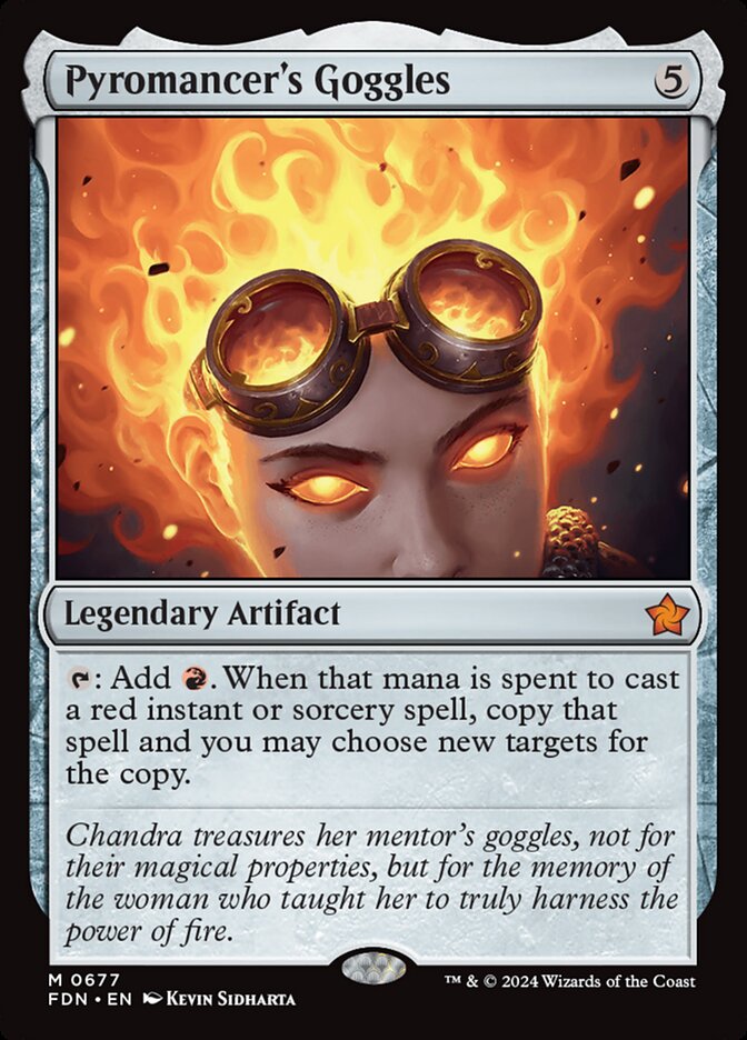 MTG Card Title: Pyromancer's Goggles FDN/677