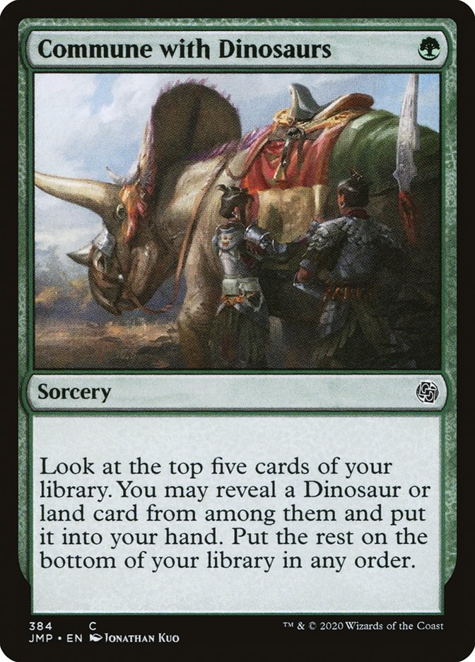 MTG Card Title: Commune with Dinosaurs JMP/384