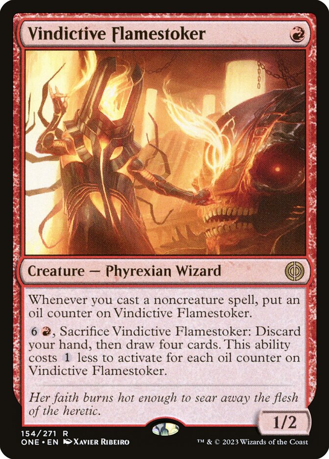 MTG Card Title: Vindictive Flamestoker ONE/154