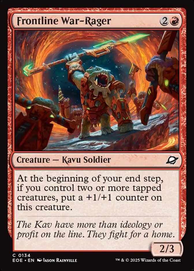 MTG Card Title: Frontline War-Rager EOE/134